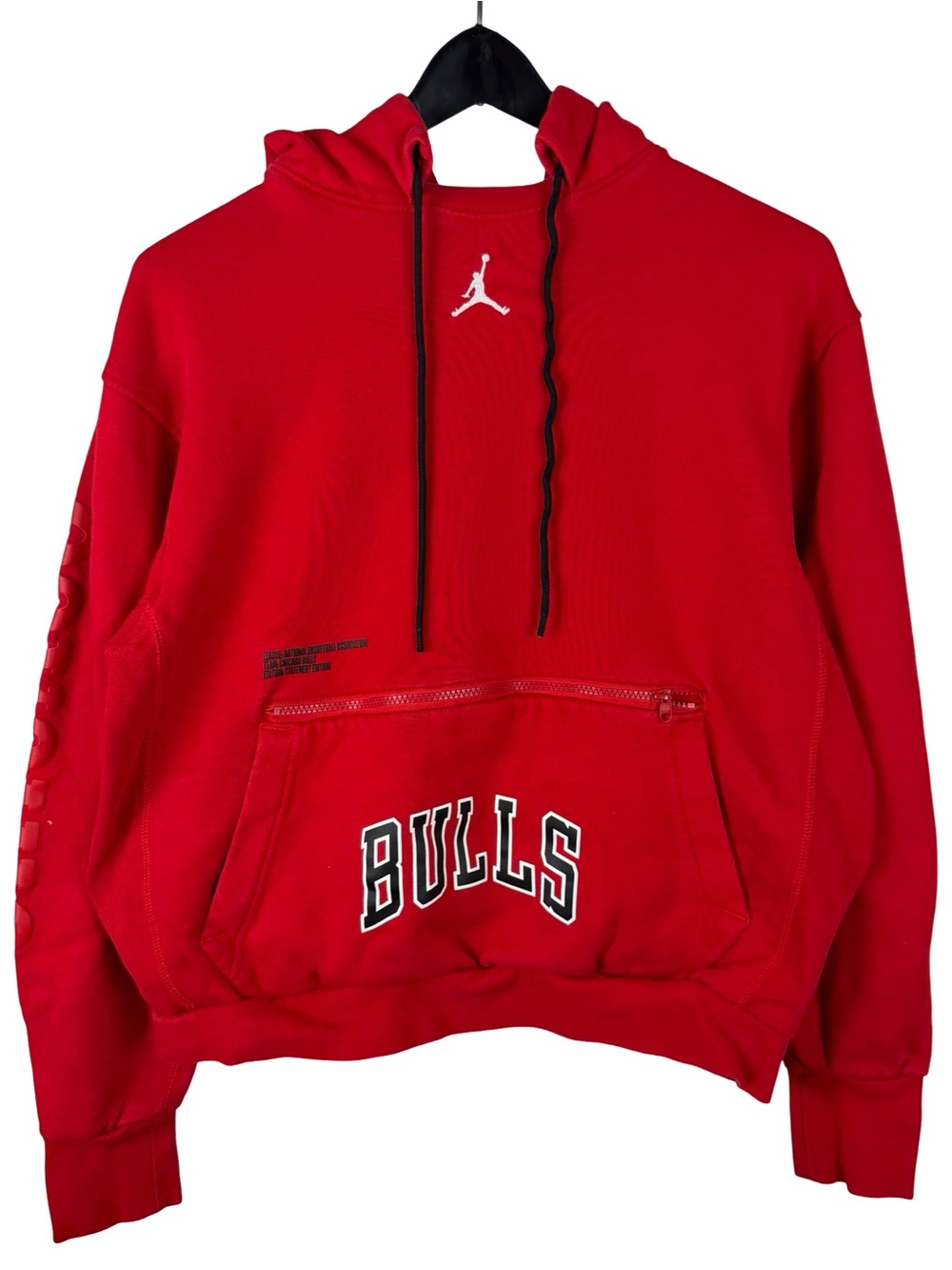 Mens Jordan Brand X Chicago Bulls NBA Red Pullover Logo Hoodie Size S